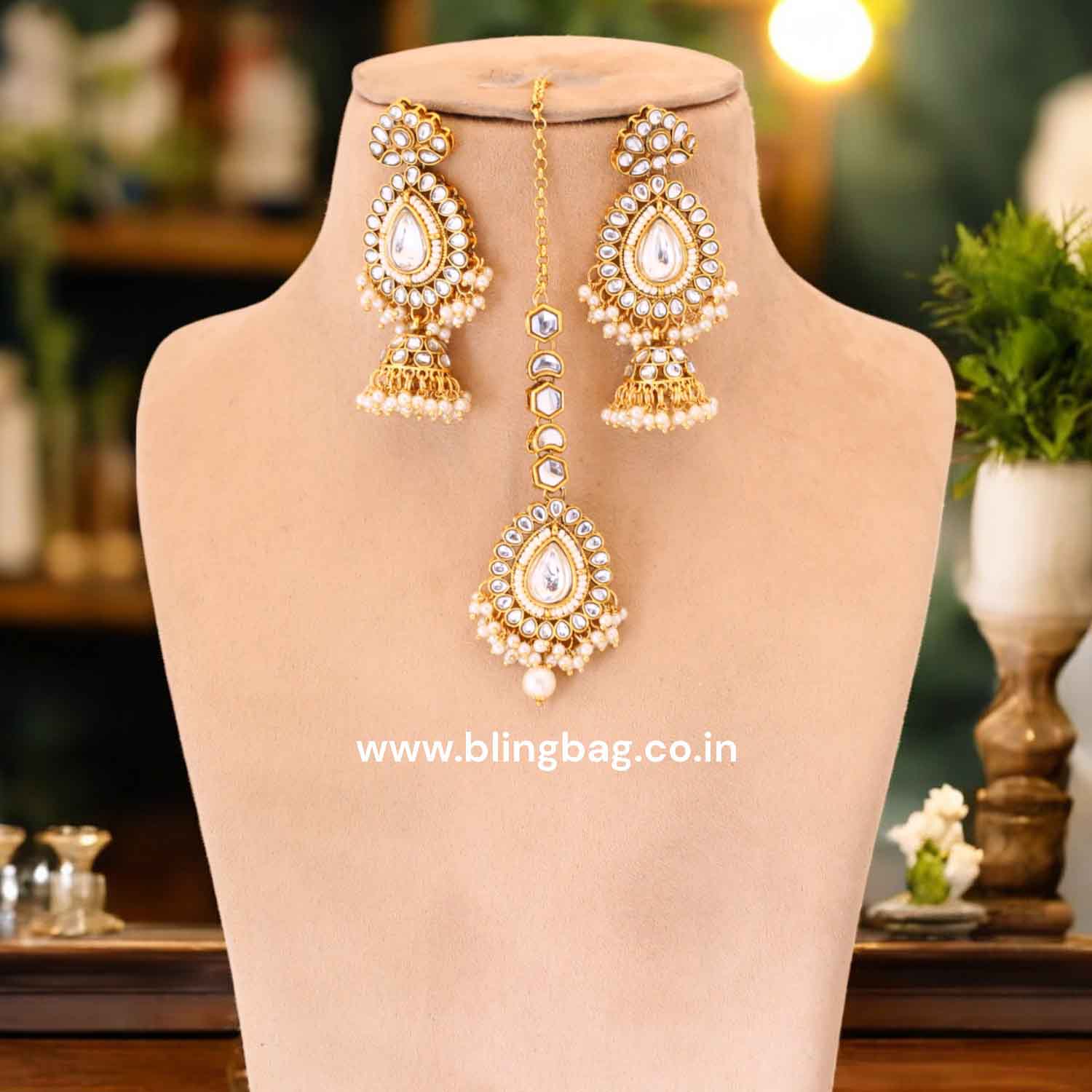 Ivory Pippali Maang Tikka Set - Image 2