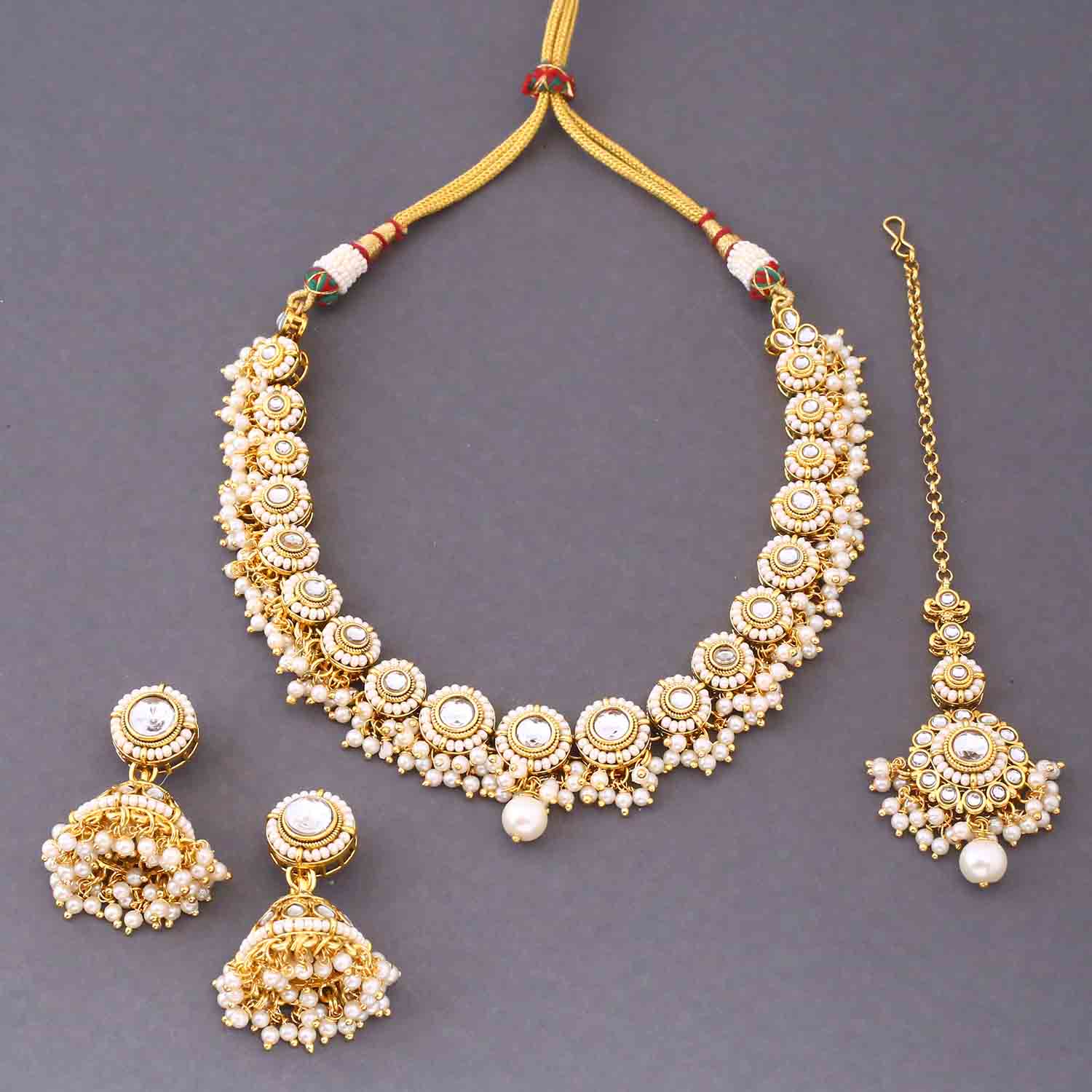 Ivory Rashmie Kundan Jewellery Set - Image 4
