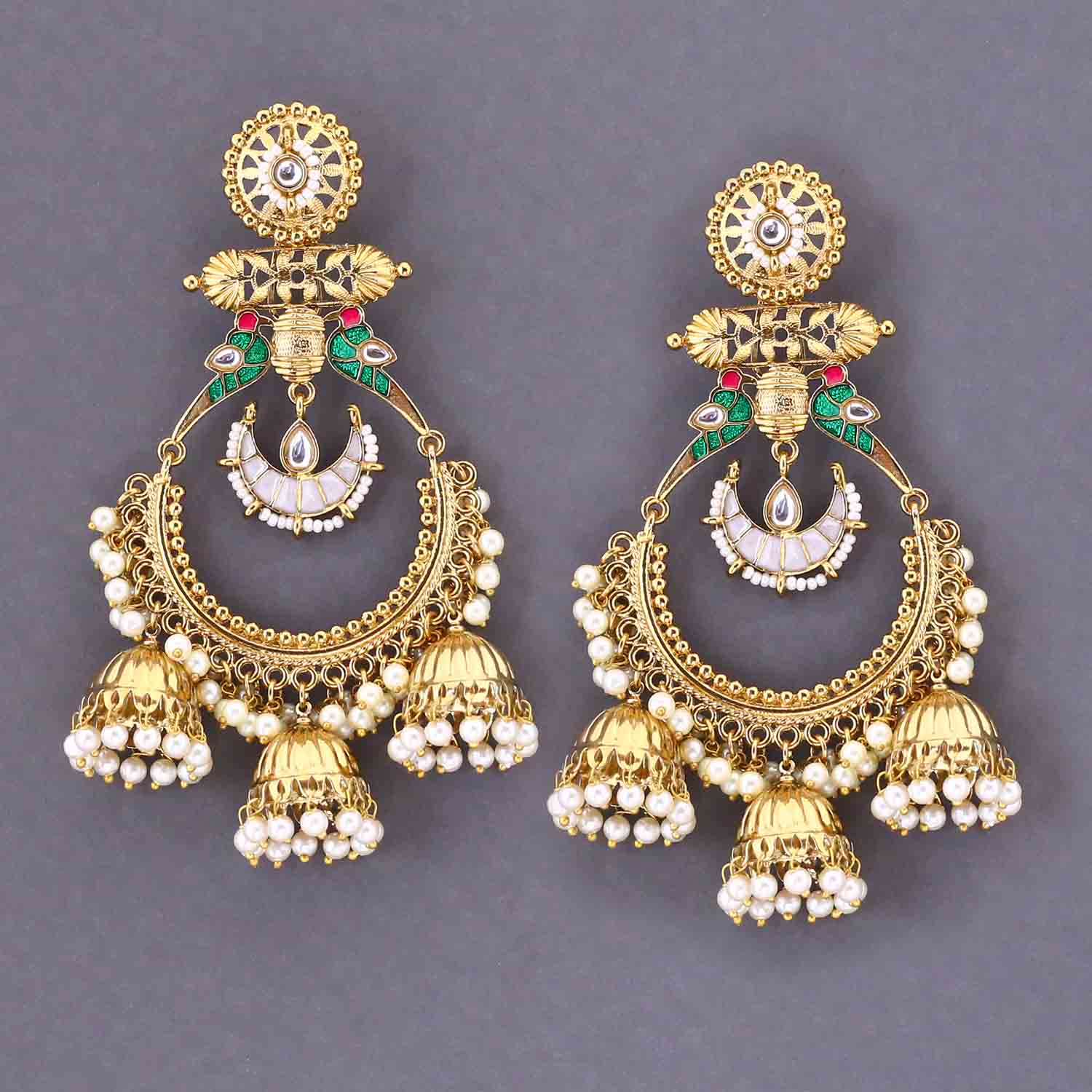 Ivory Reeva Jhumkis - Image 2