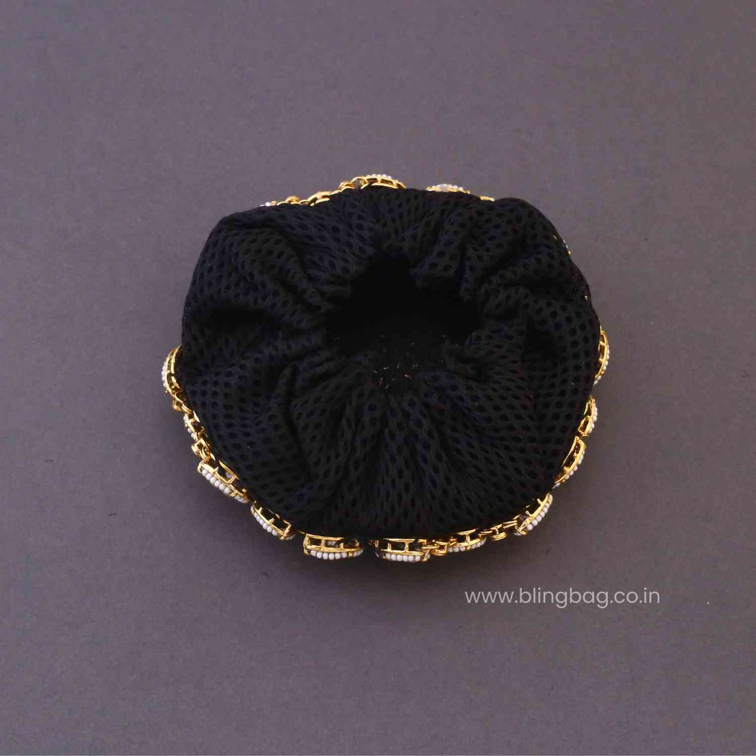 Ivory Riyai Kundan Hair Bun Cage - Image 4