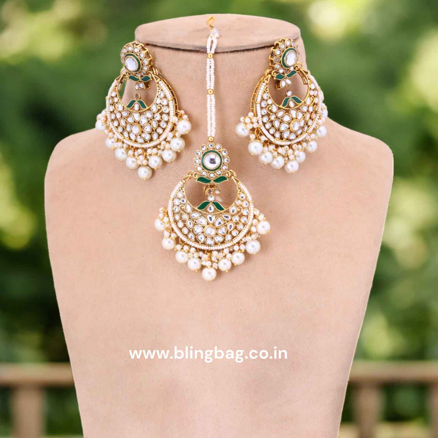 Ivory Rizveena Kundan Jewellery Set - Image 3