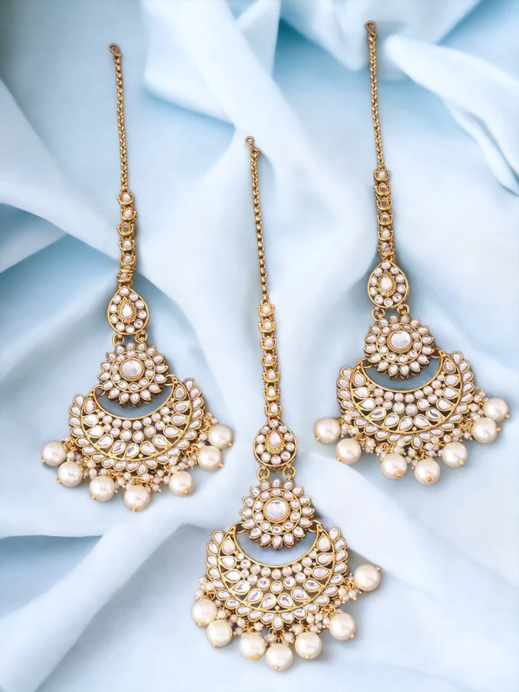 Ivory Roshni Maang Tikka Set - Image 2