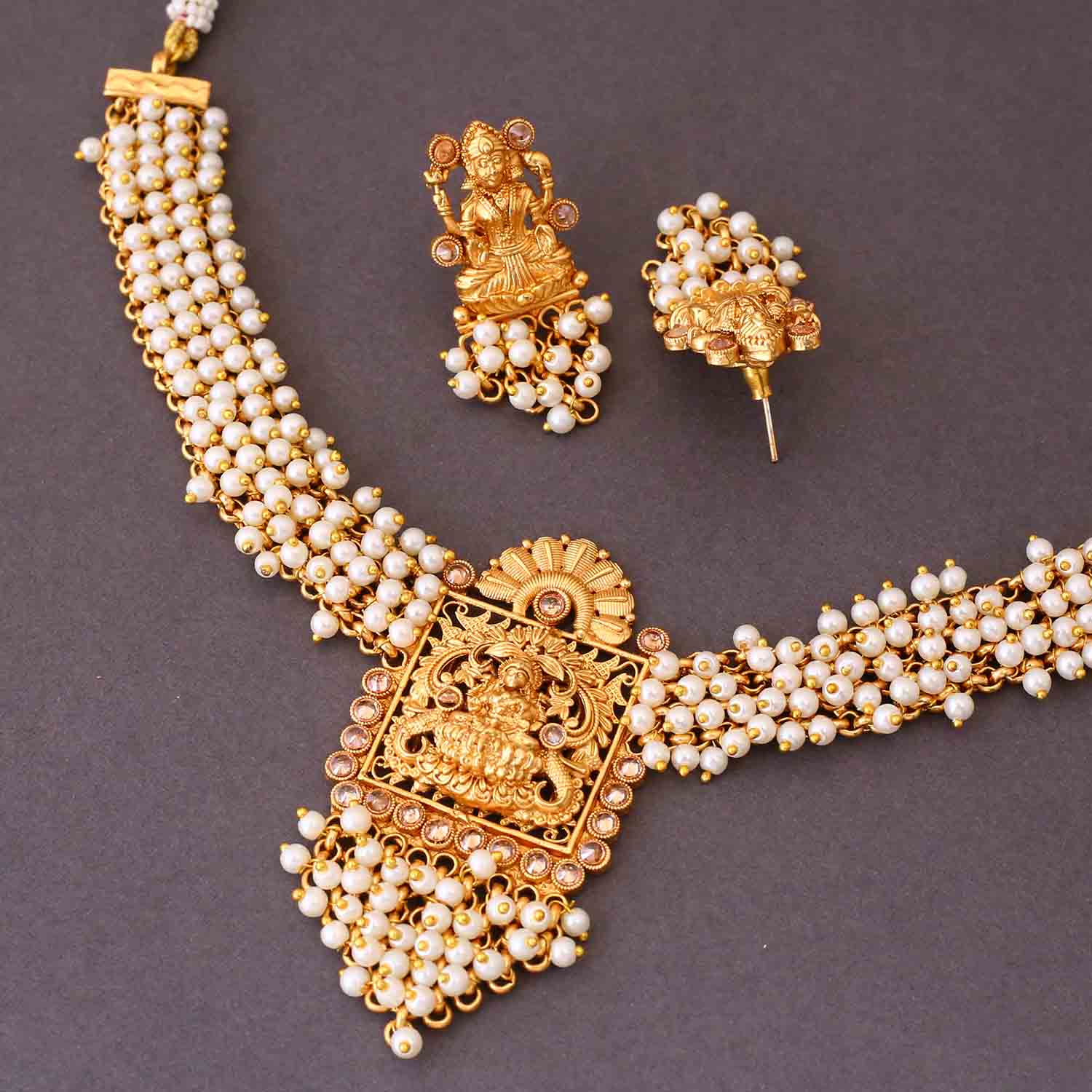 Ivory Rupal Temple Jewellery Set- New Arrival - Image 4