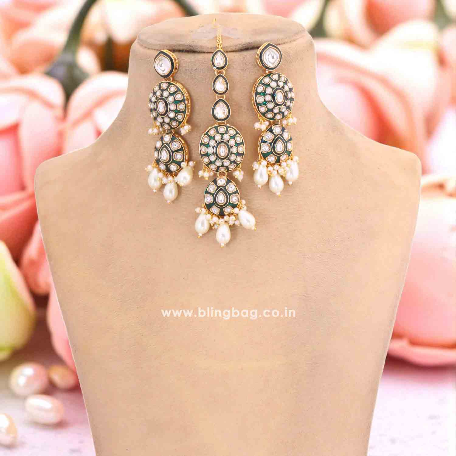 Ivory Samridhi Kundan Jewellery Set - Image 4