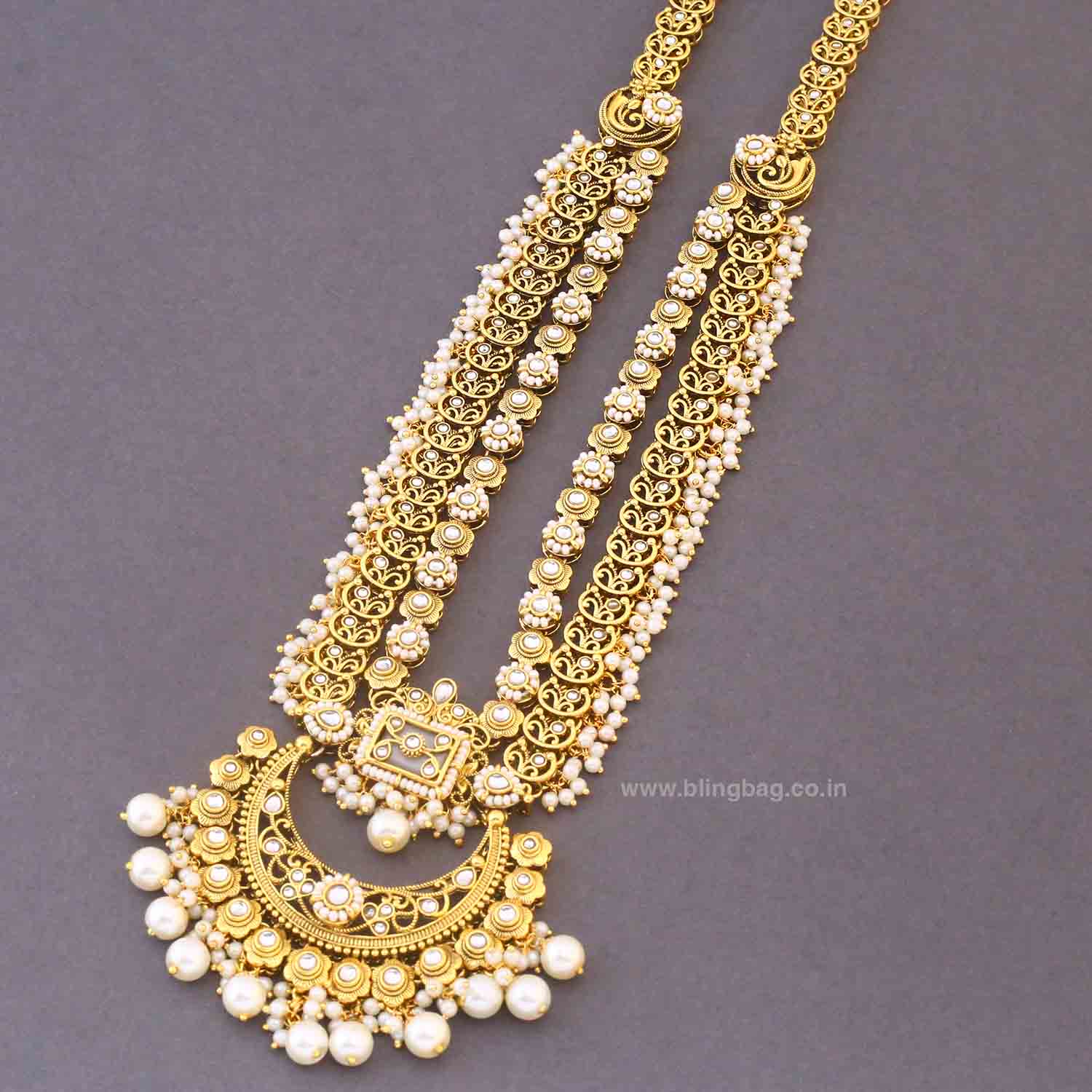 Ivory Sannidhi Kundan Bridal Jewellery Set - Image 4