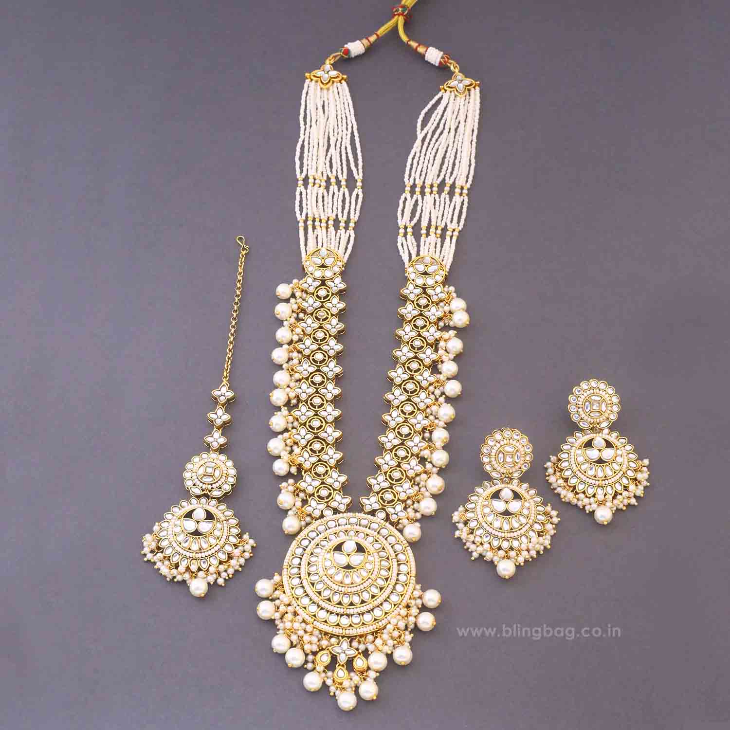 Ivory Seema Kundan Jewellery Set - Image 4
