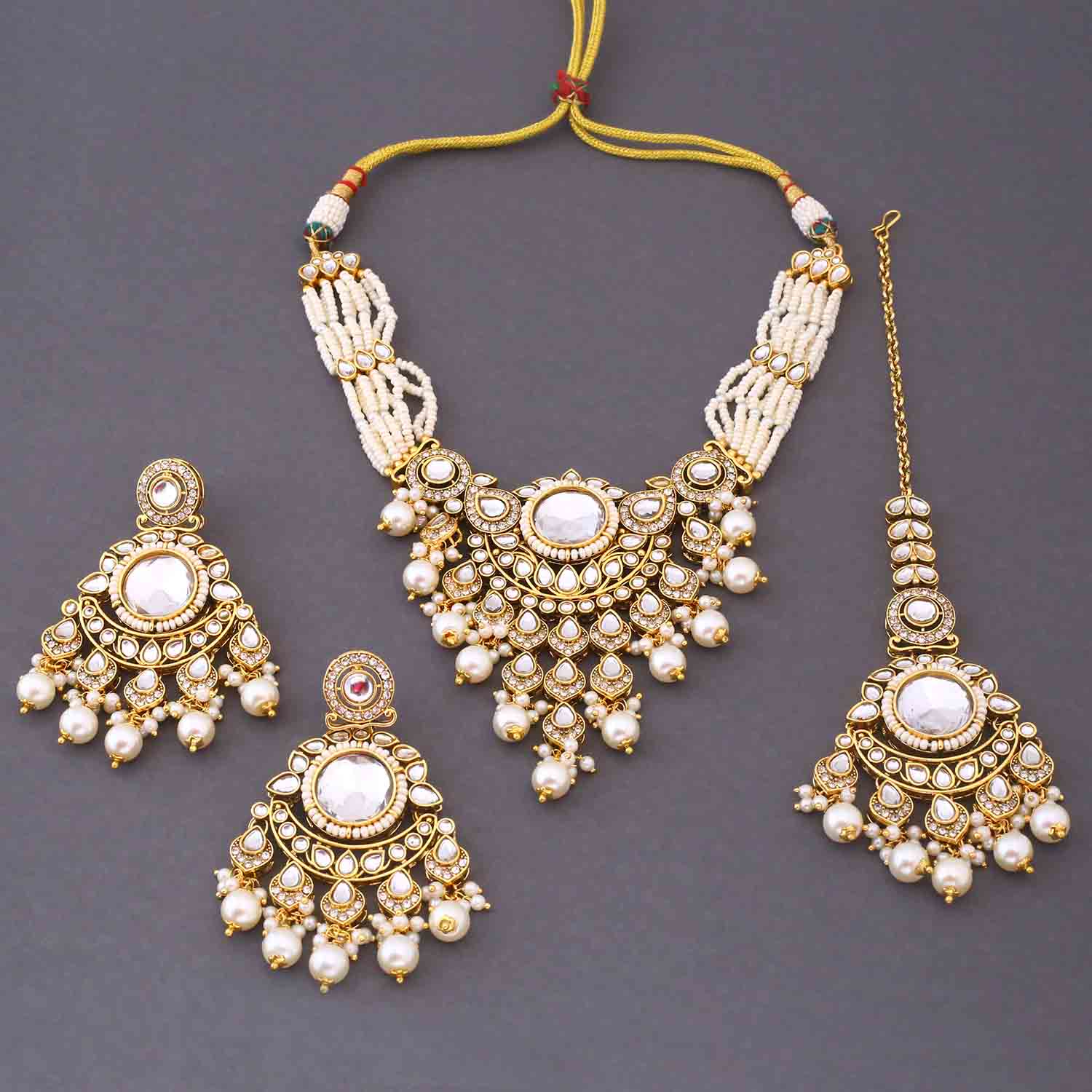 Ivory Sheetal Kundan Jewellery Set - Image 5