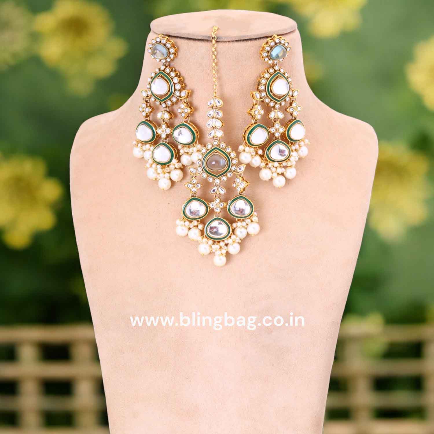 Ivory Shiyana Kundan Jewellery Set - Image 3