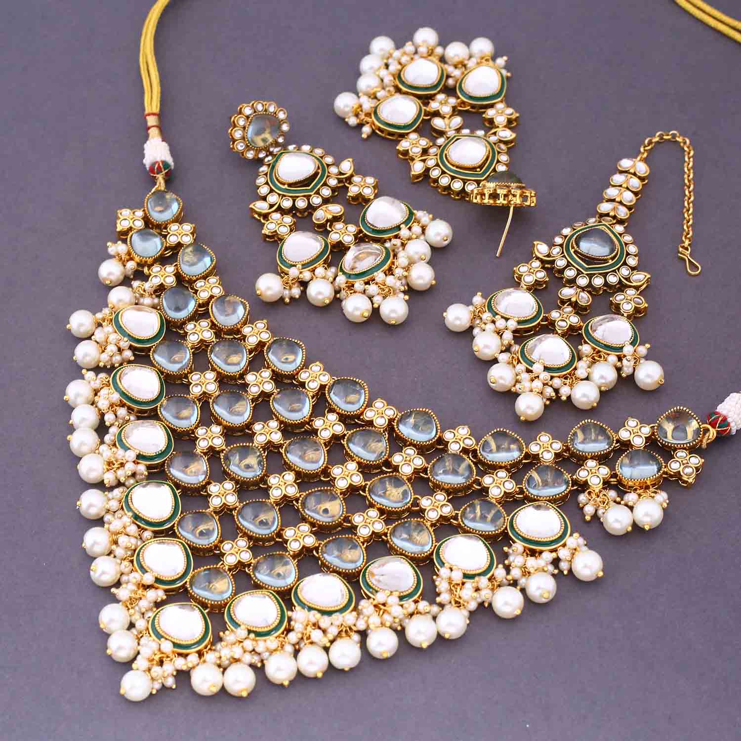 Ivory Shiyana Kundan Jewellery Set - Image 5