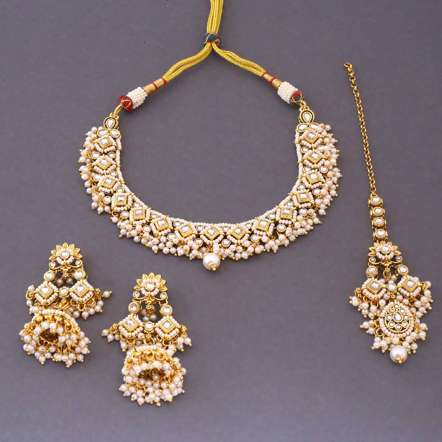 Ivory Simran Kundan Jewellery Set - Image 4