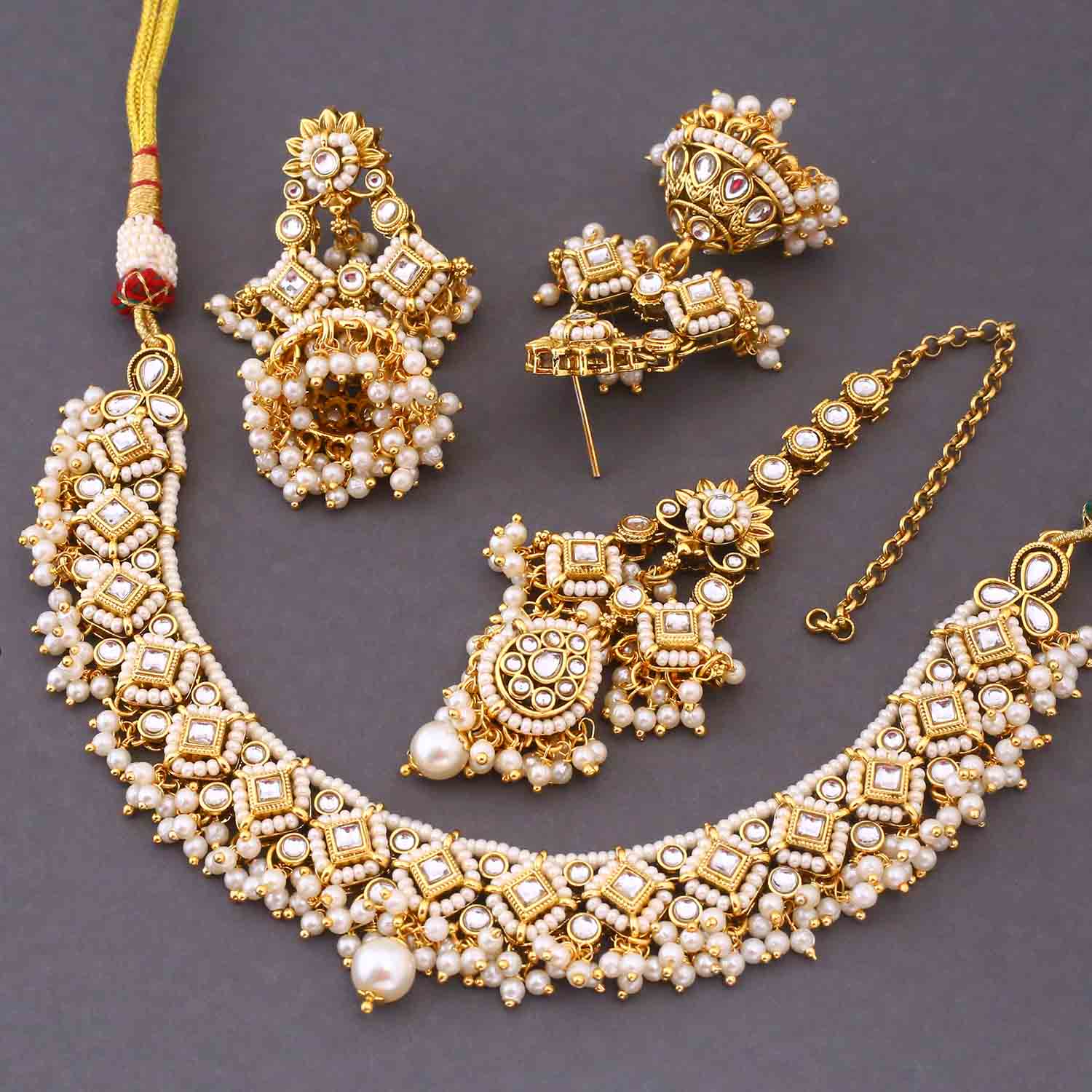 Ivory Simran Kundan Jewellery Set - Image 5