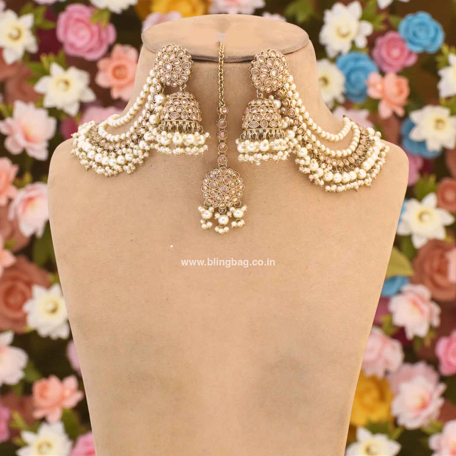 Ivory Sonakshi Maang Tikka Set - Image 2