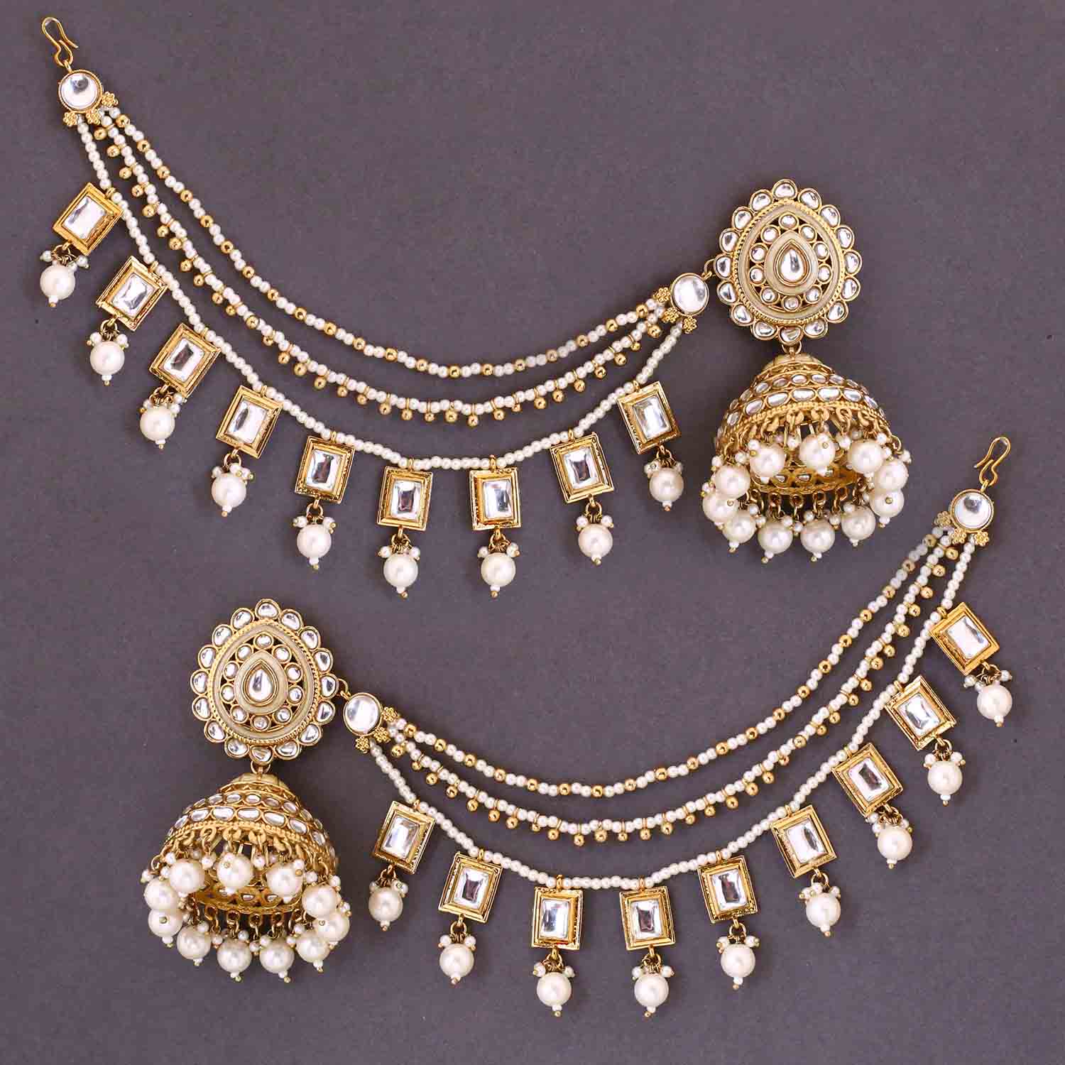 Ivory Sriti Sahara Jhumkis - Image 2