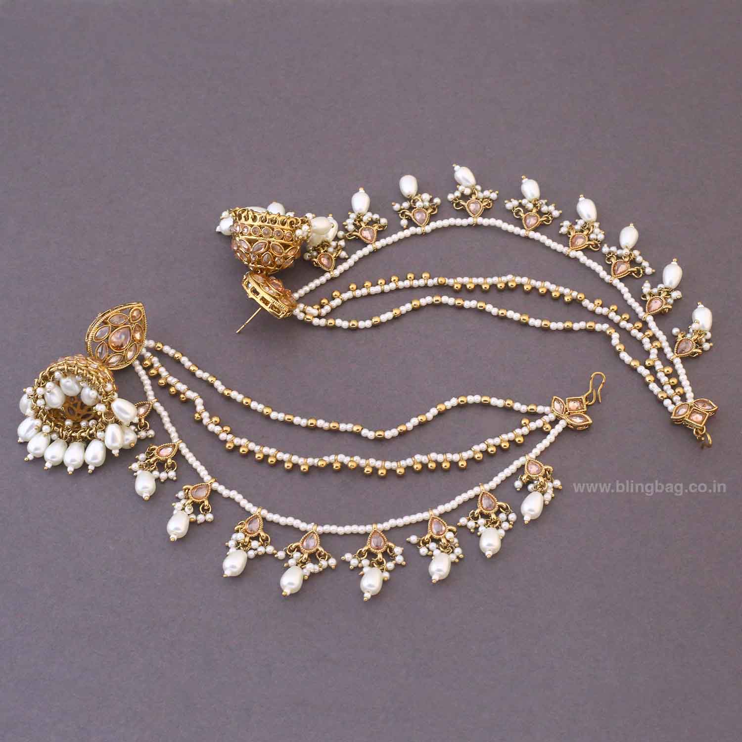 Ivory Sumitra Sahara Jhumkis - Image 2