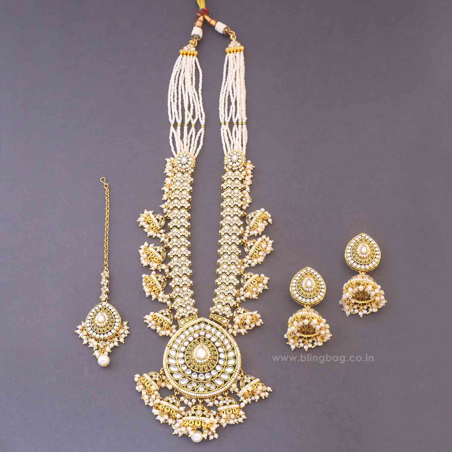 Ivory Surina Kundan Jewellery Set - Image 4