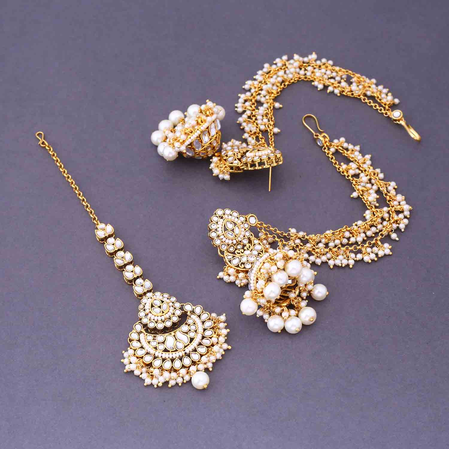 Ivory Triphala Maang Tikka Set - Image 4