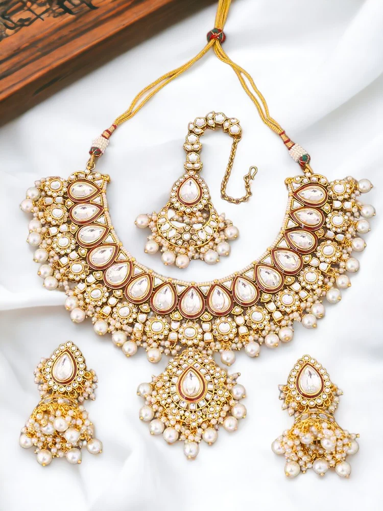 Ivory Varuni Kundan Jewellery Set - Image 2