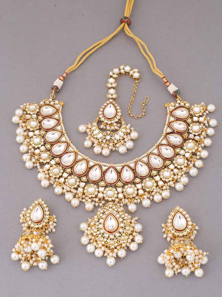 Ivory Varuni Kundan Jewellery Set - Image 3