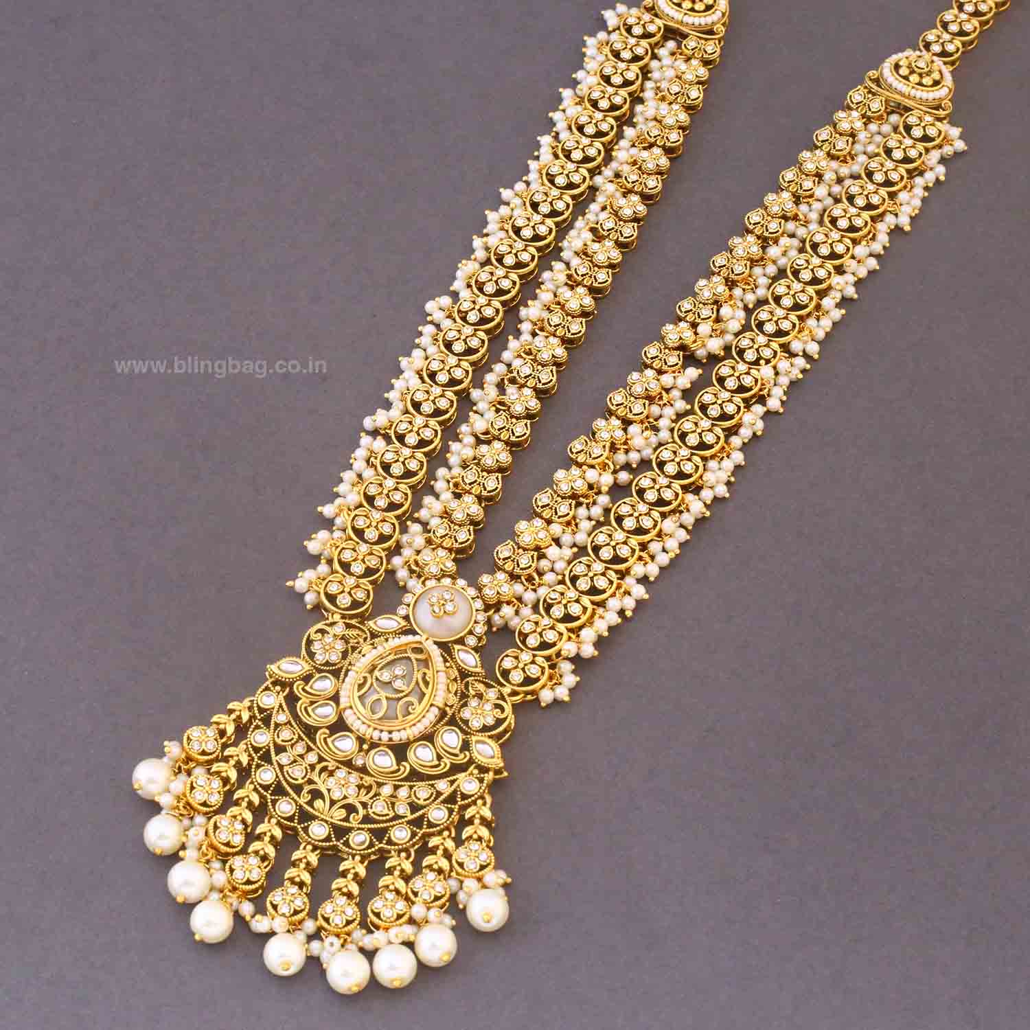 Ivory Yagna Kundan Bridal Jewellery Set - Image 4