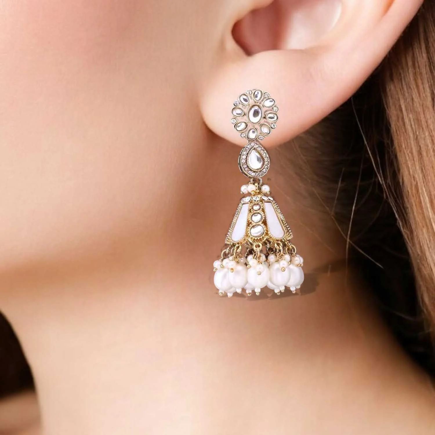 Ivory Ritika Jhumkis - Image 2