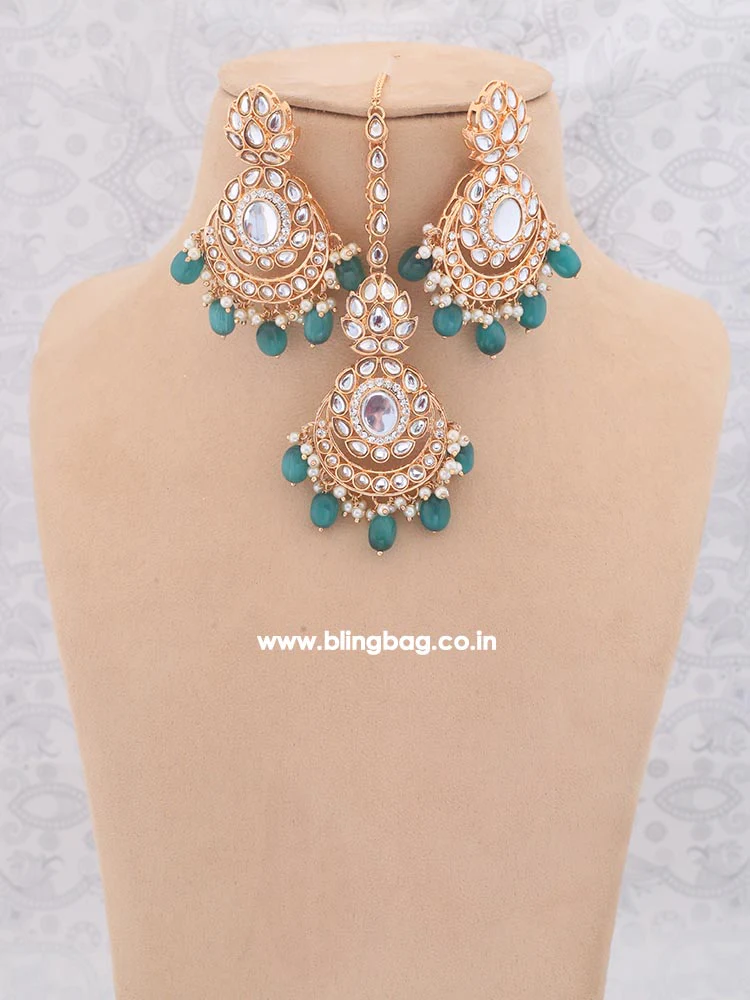 Jade Albina Kundan Jewellery Set - Image 3