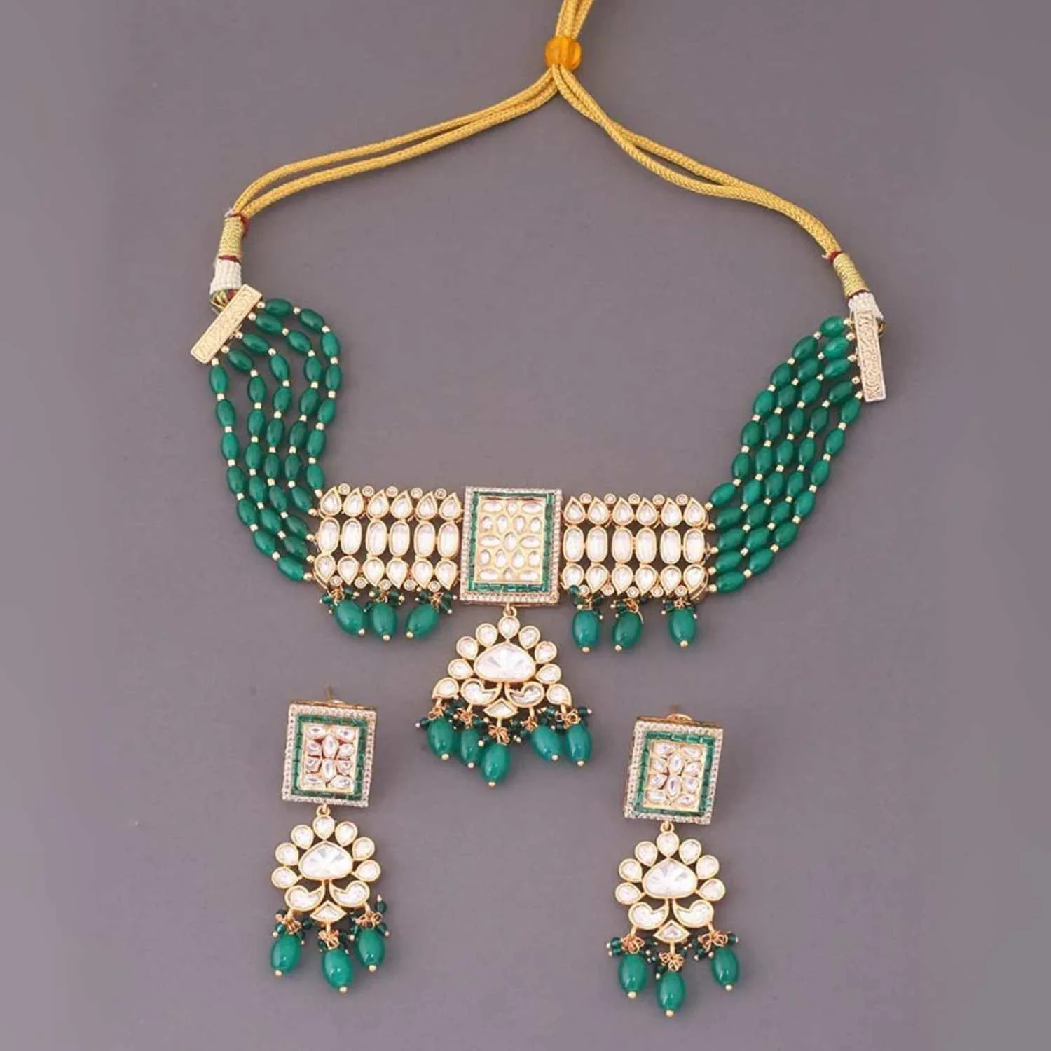 Jade Kacela Kundan Jewellery Set - Image 5