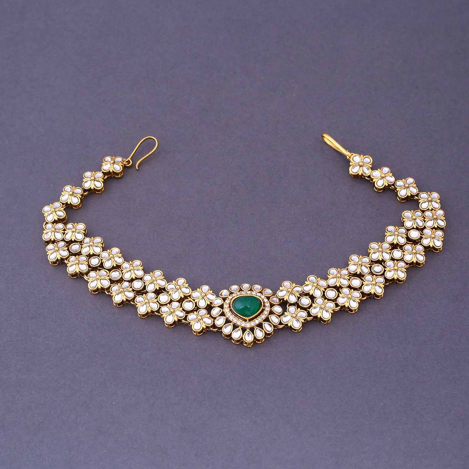 Jade Madhura Semi-Bridal Jewellery Set - Image 4