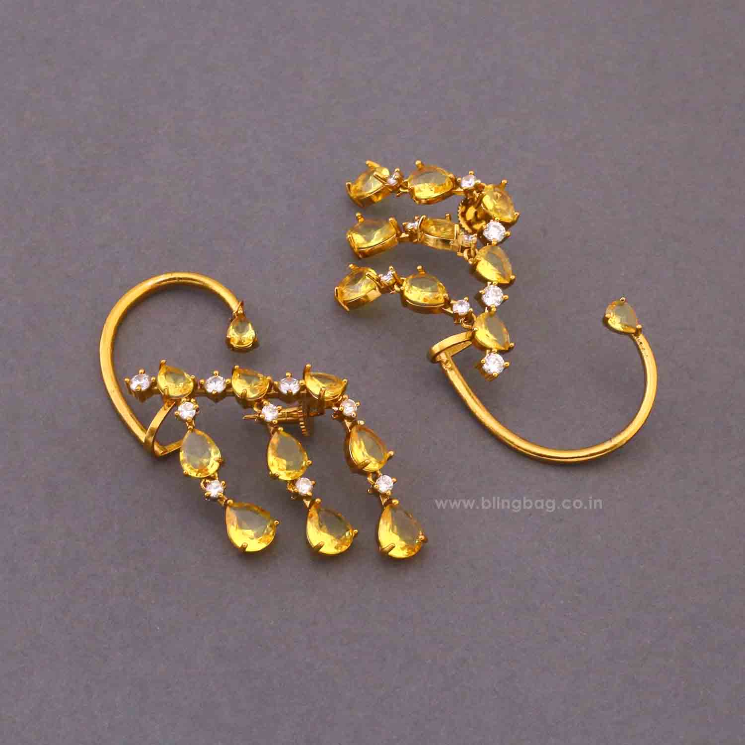 Lemon Aksa Victorian Cuff Earrings - Image 3