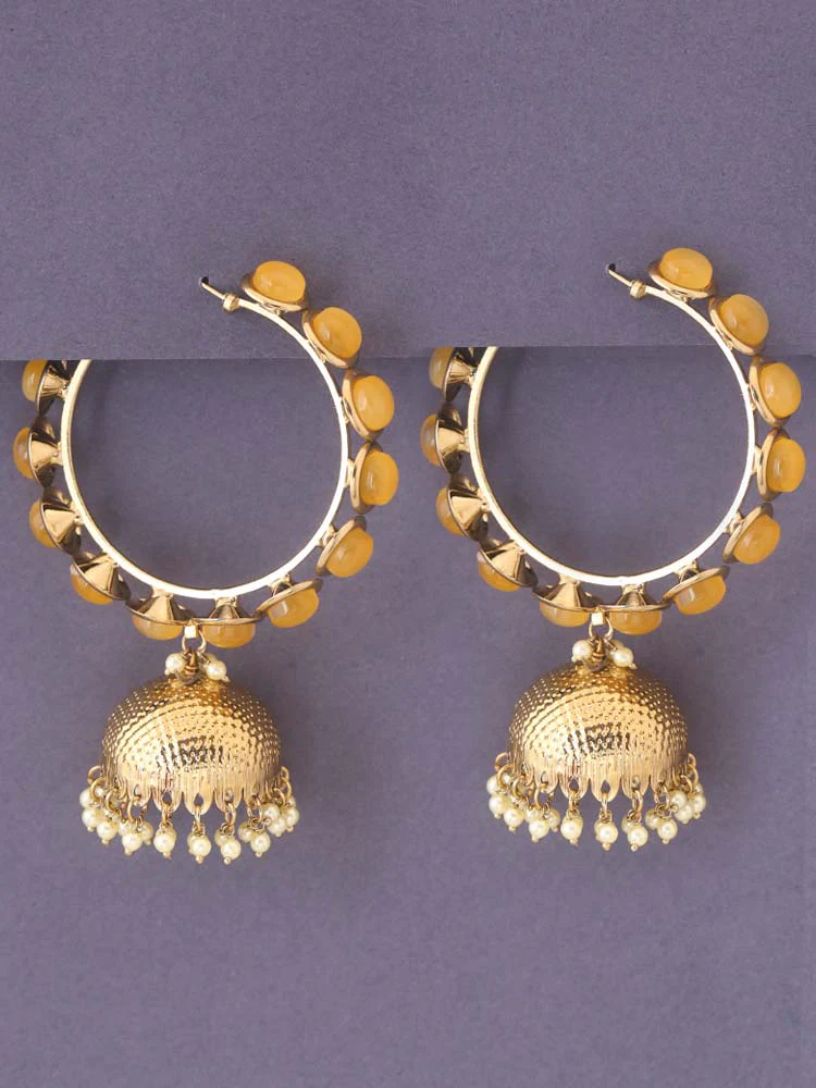Lemon Perry Ethnic Jhumkis - Image 2