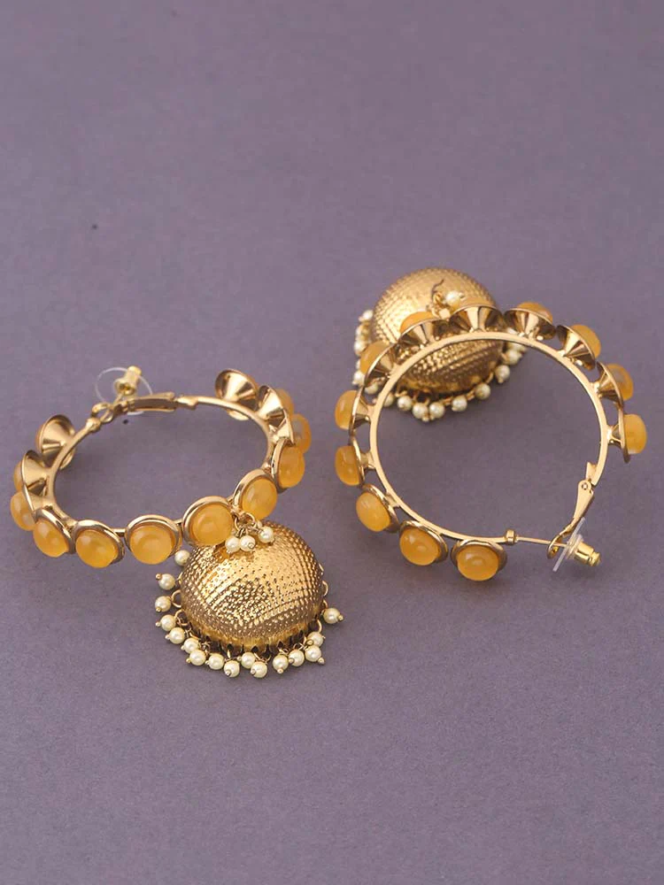 Lemon Perry Ethnic Jhumkis - Image 3
