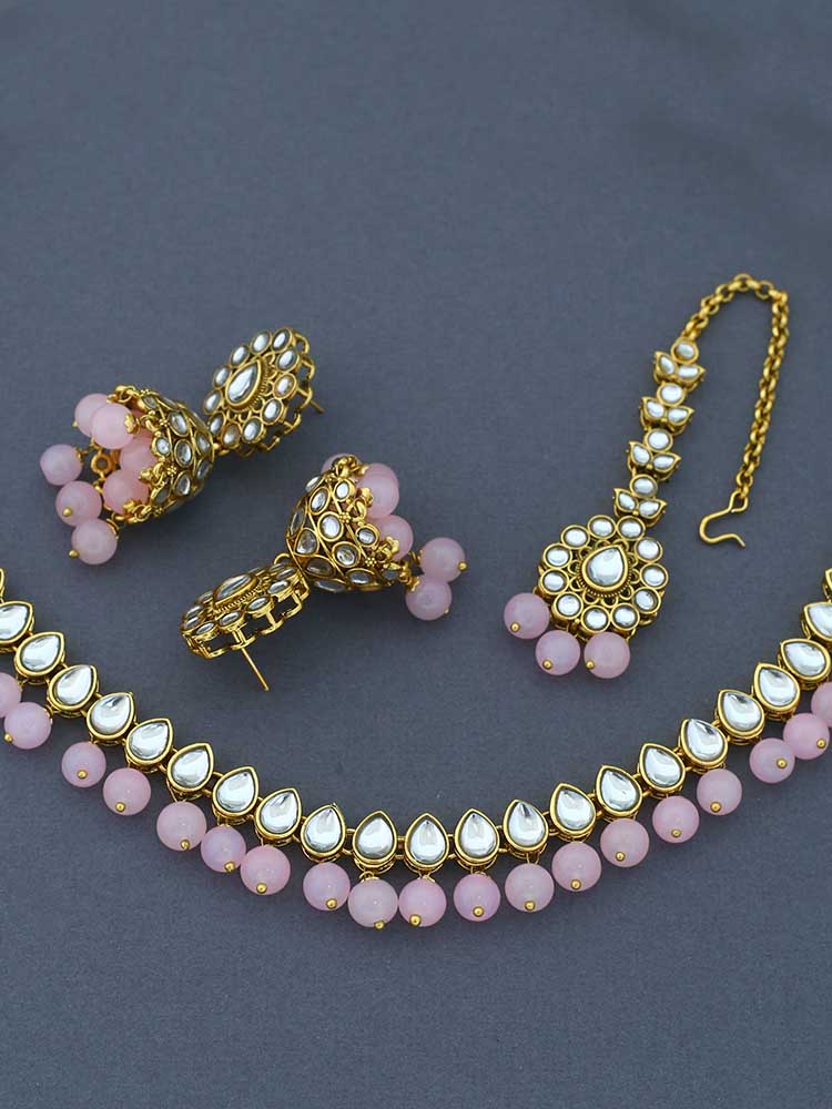 Lilac Aaradhya Kundan Jewellery Set - Image 4
