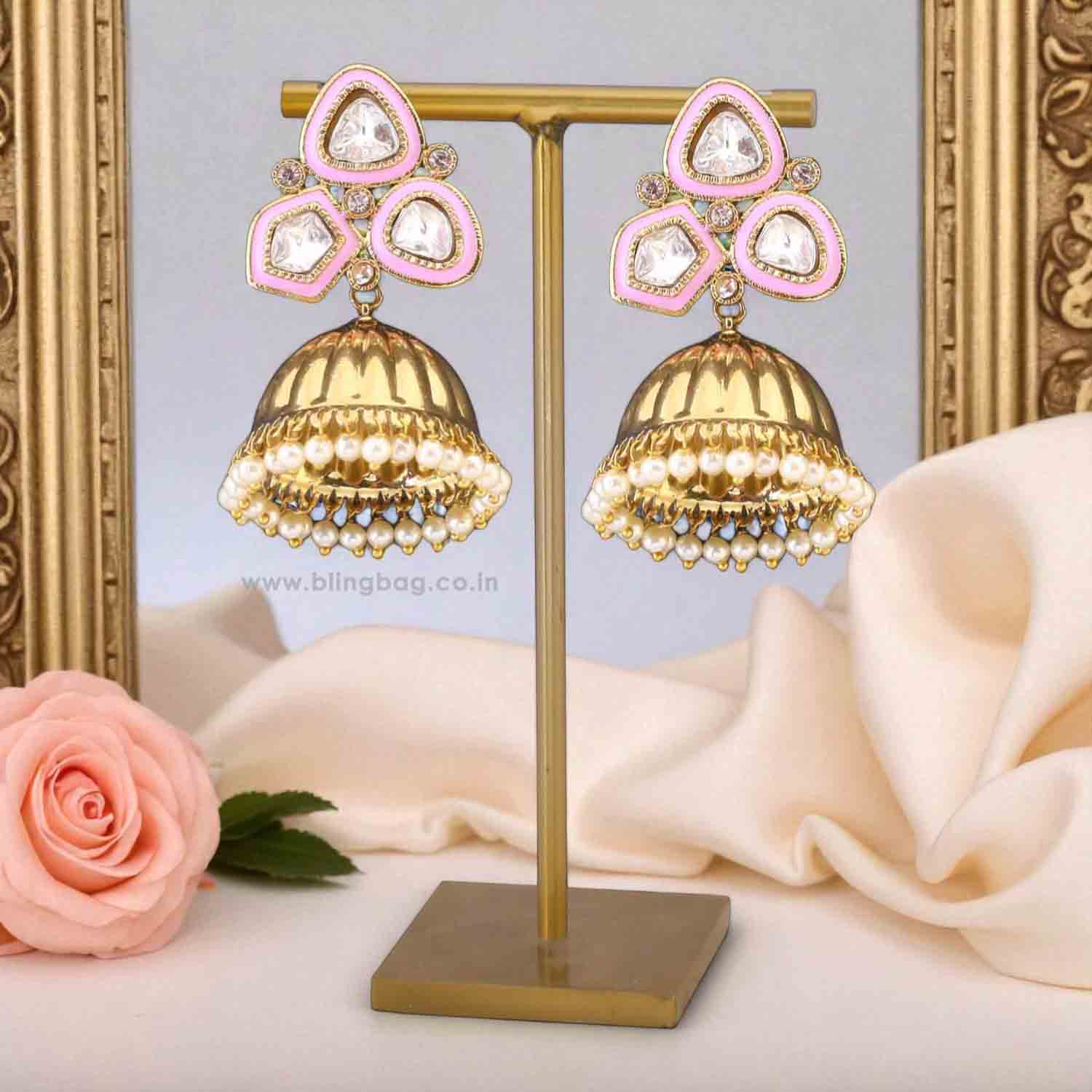 Lilac Paridhi Jhumkis - Image 2