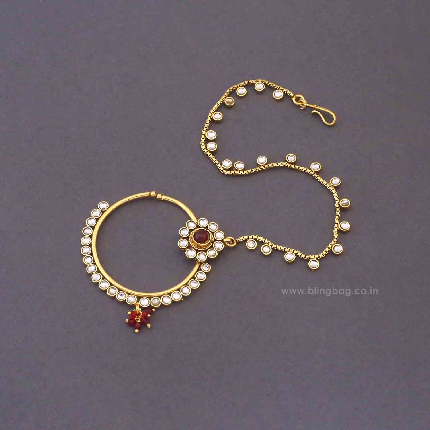 Maroon Jaiwanti Bridal Jewellery Set - Image 9