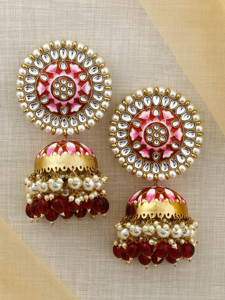 Maroon Kritika Jhumkis