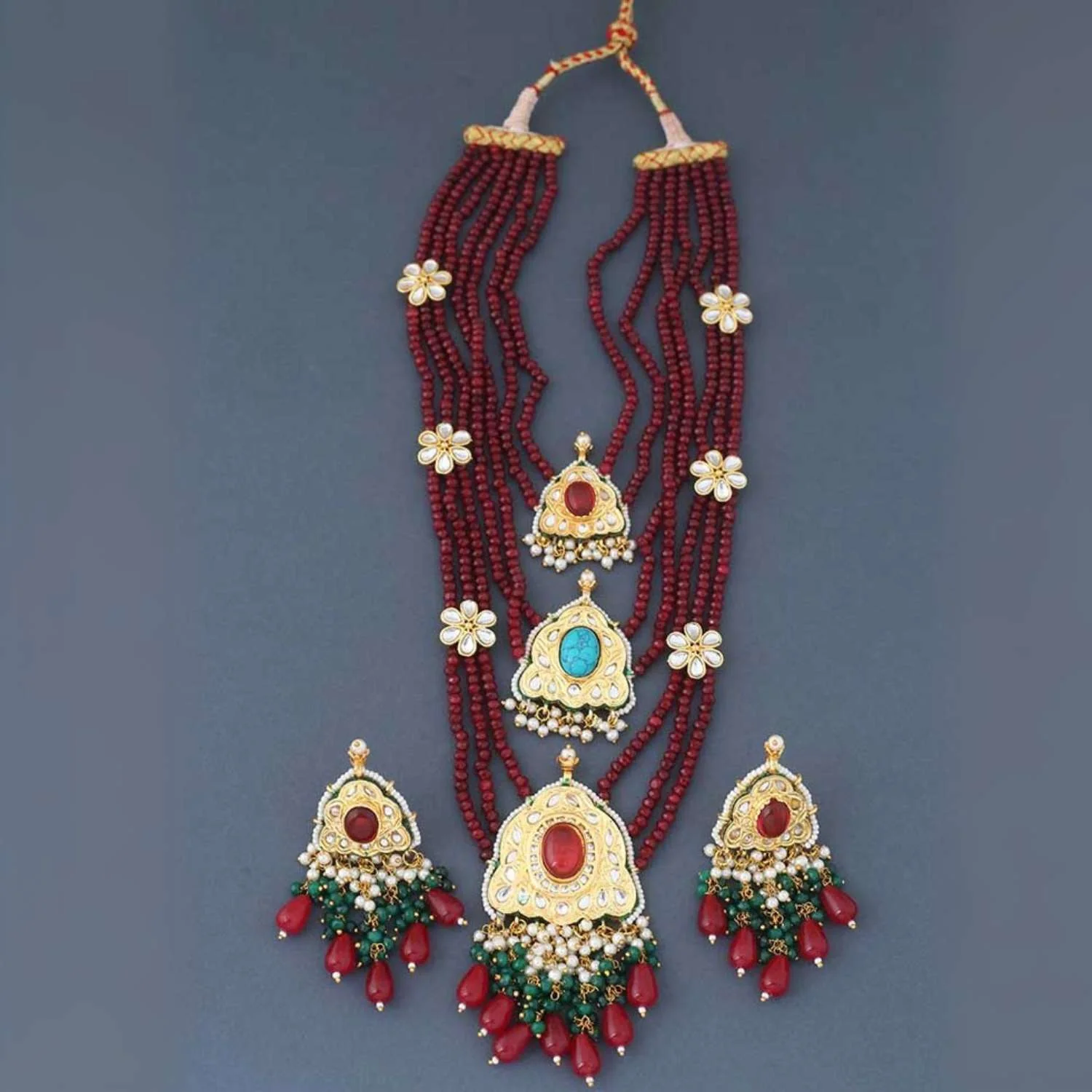 Maroon Fullara Jewellery Set - Image 4