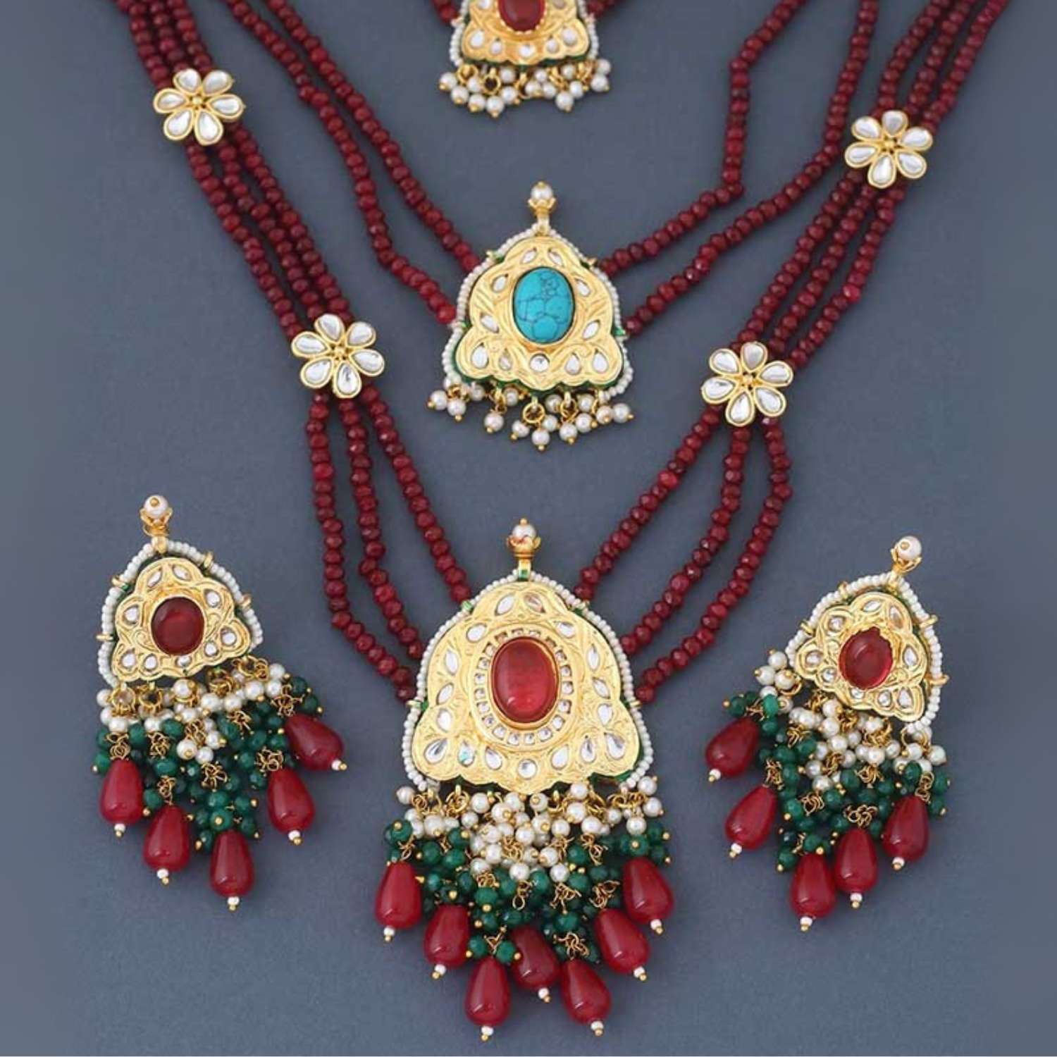 Maroon Fullara Jewellery Set - Image 5