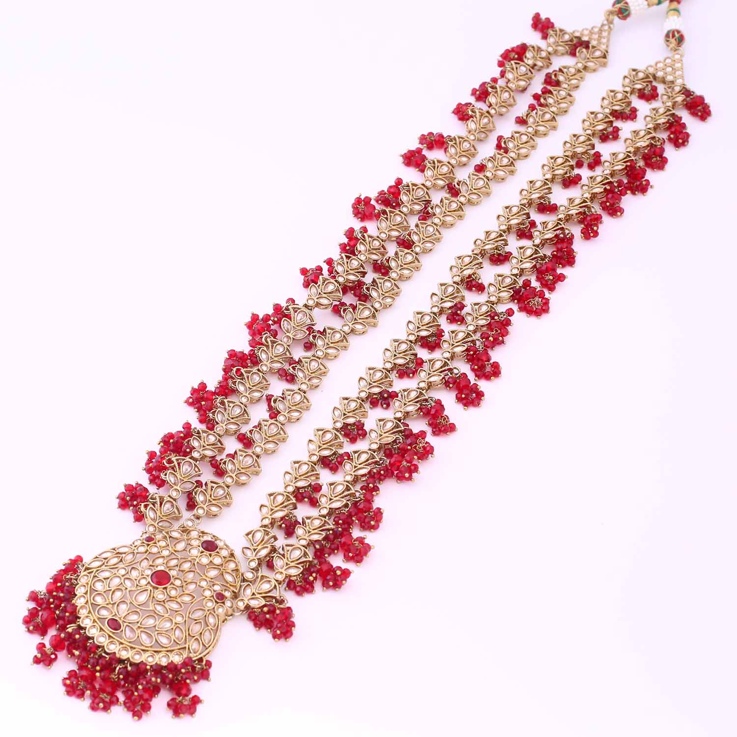 Maroon Shubani Bridal Jewellery Set - Image 4