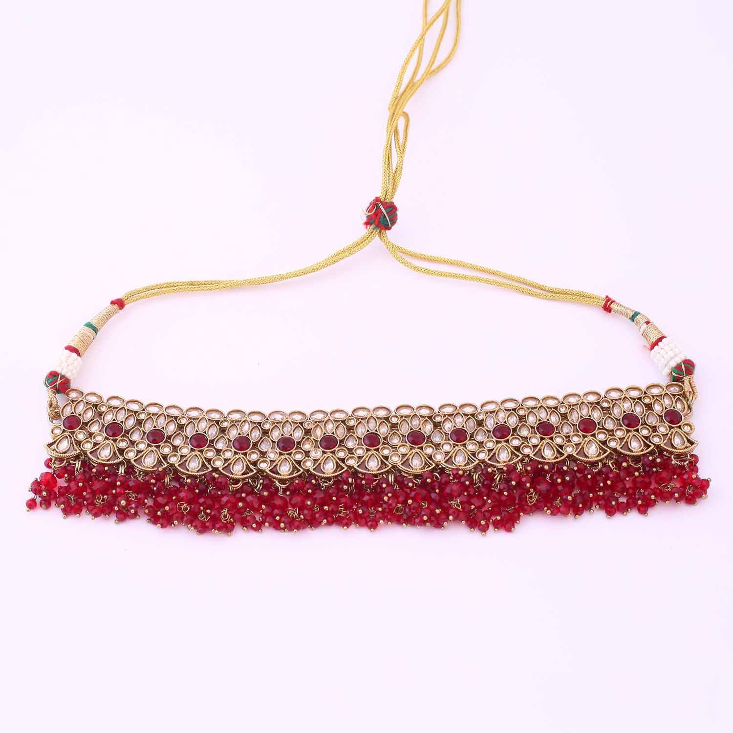 Maroon Shubani Bridal Jewellery Set - Image 5