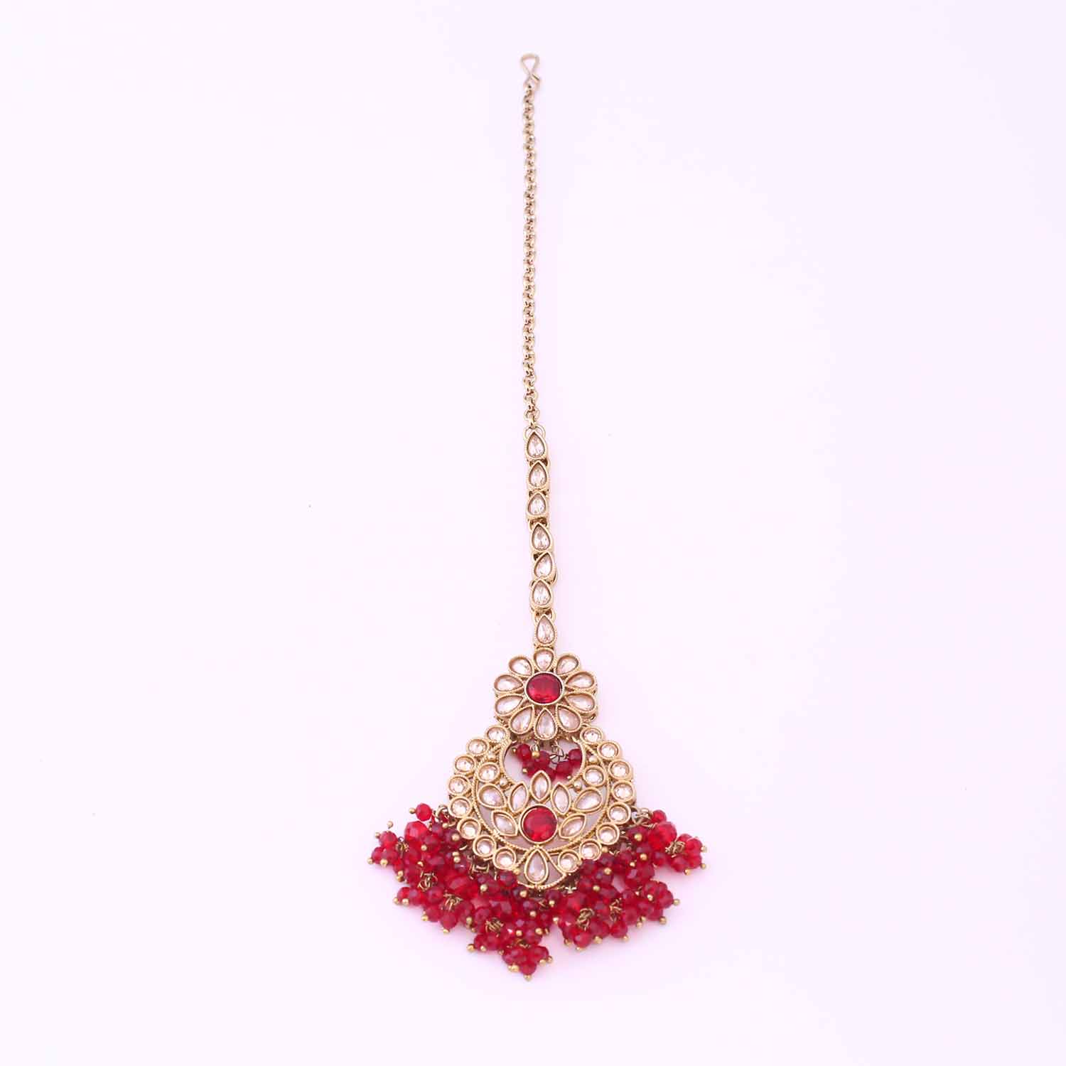 Maroon Shubani Bridal Jewellery Set - Image 7