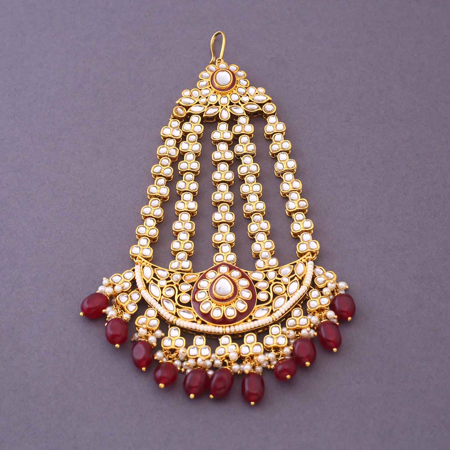 Maroon Suhani Bridal Jewellery Set - Image 9