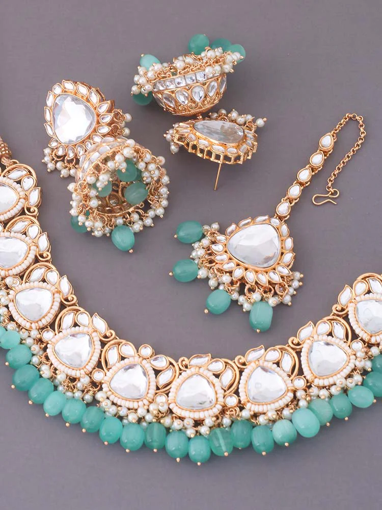 Mint Apurna Kundan Jewellery Set - EOSS - Image 4