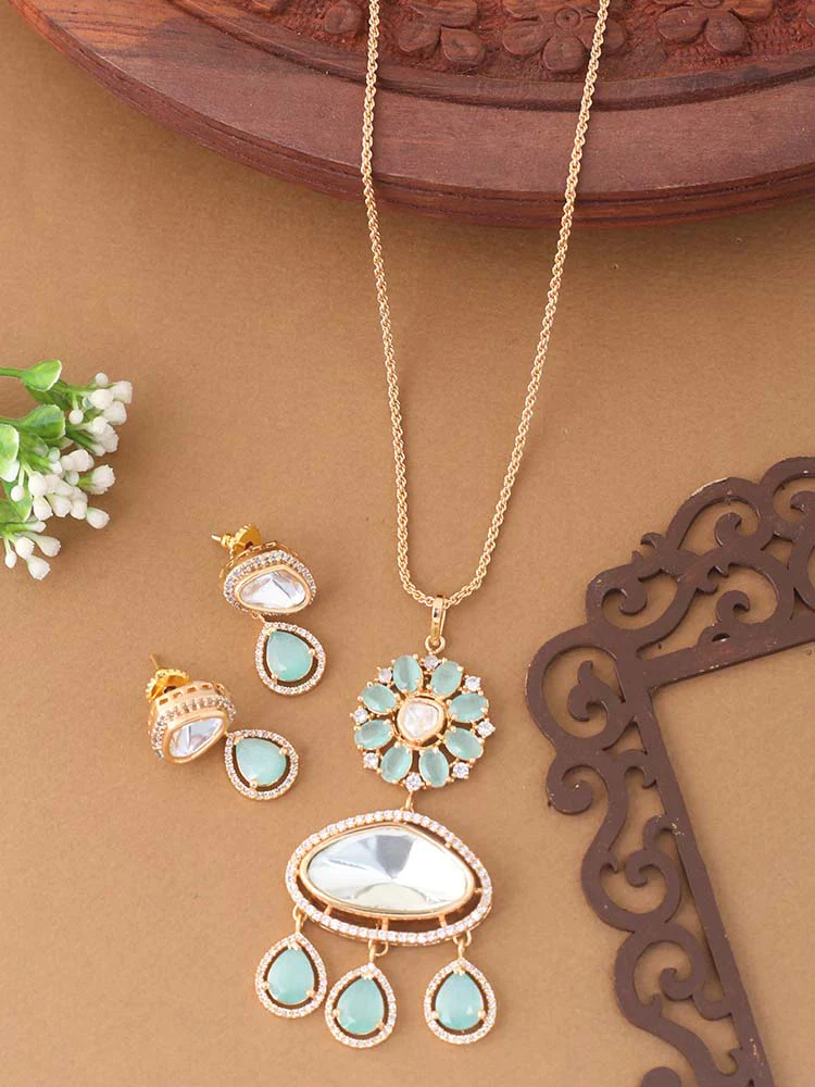 Mint Assane Zirconia Jewellery Set - Image 3