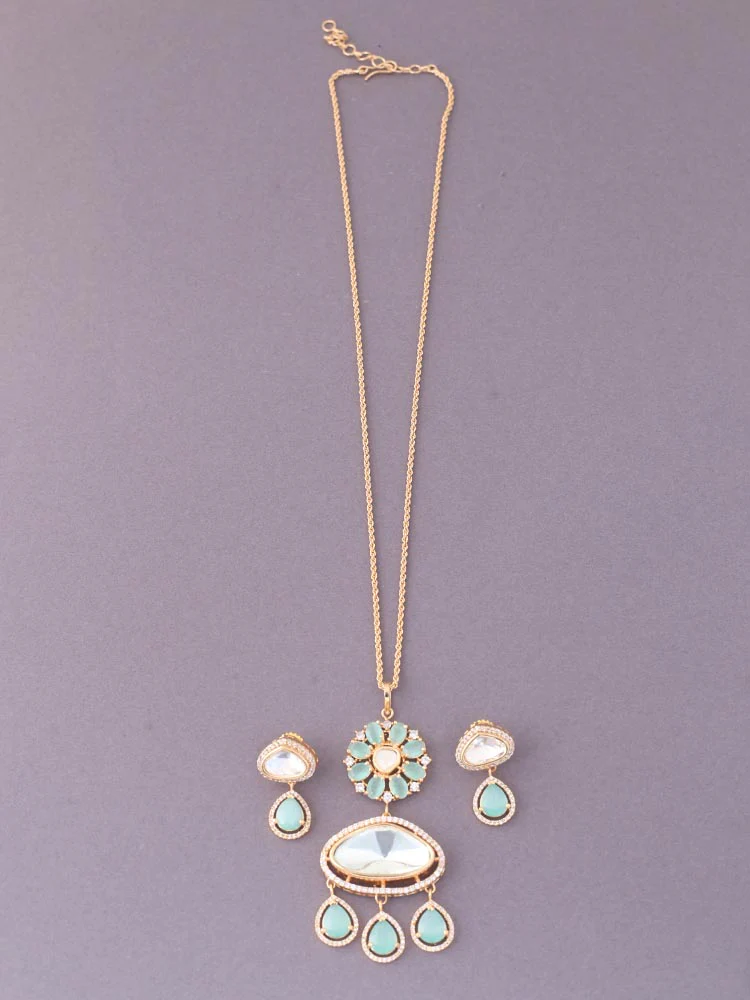 Mint Assane Zirconia Jewellery Set - Image 4