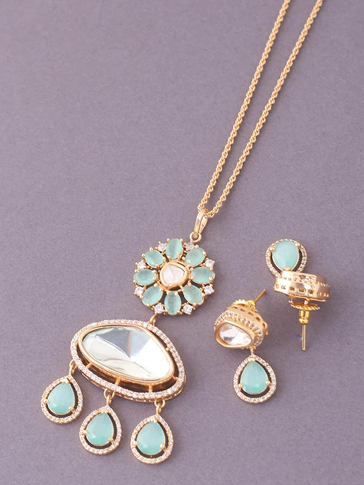Mint Assane Zirconia Jewellery Set - Image 5