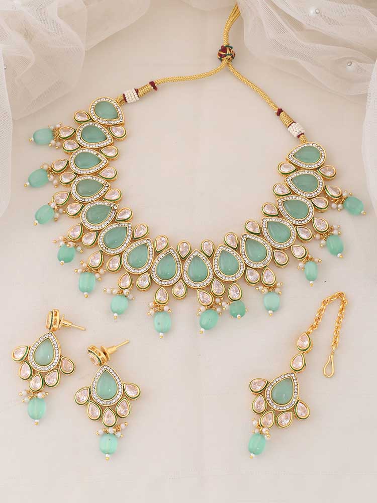 Mint Aylin Kundan Jewellery Set - Image 2