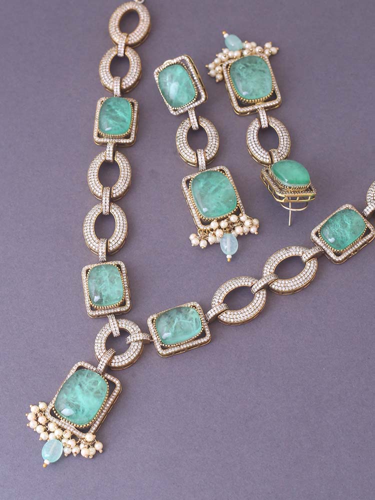 Mint Caitlin Zirconia Jewellery Set - Image 4