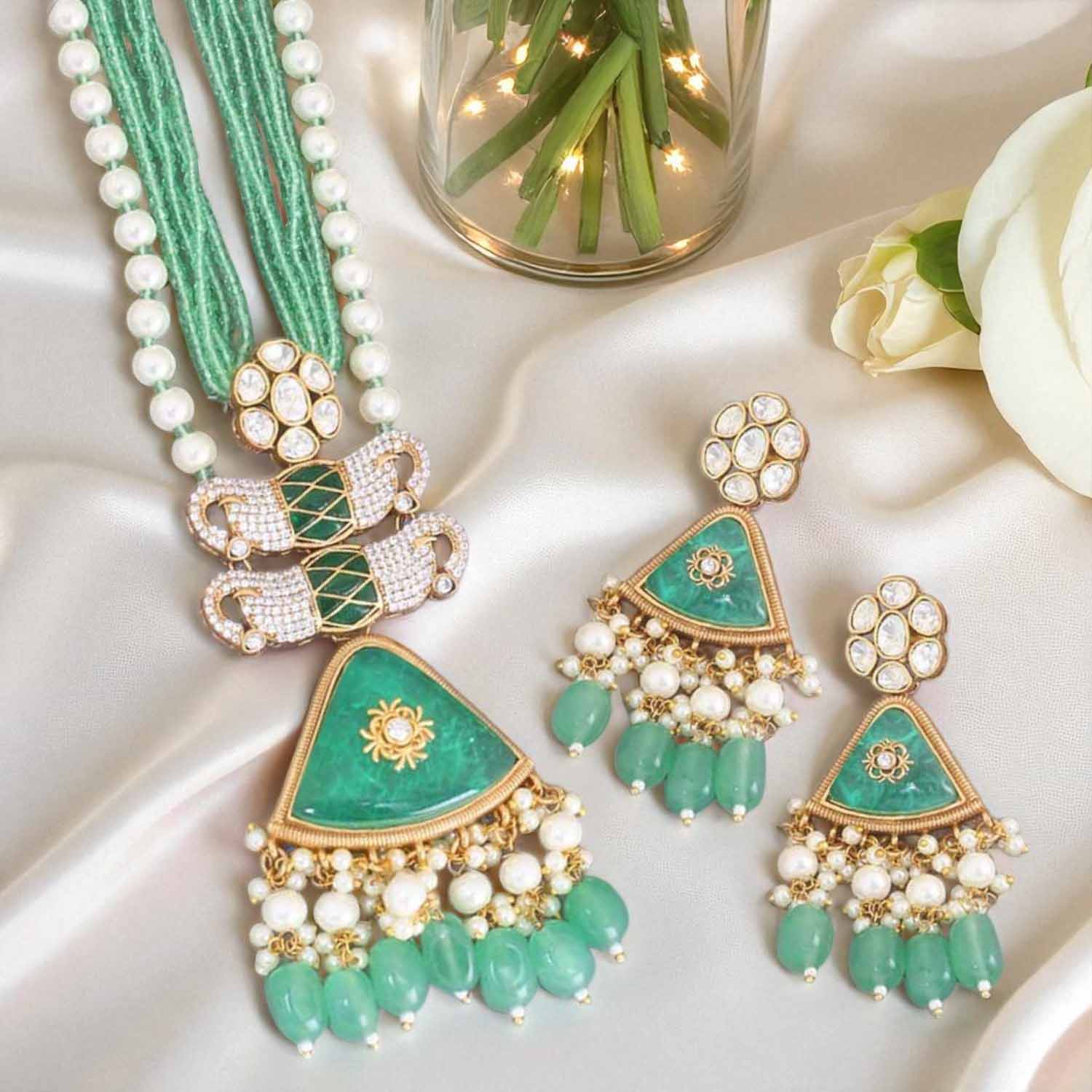 Mint Caoimhe Kundan Jewellery Set - EOSS - Image 2