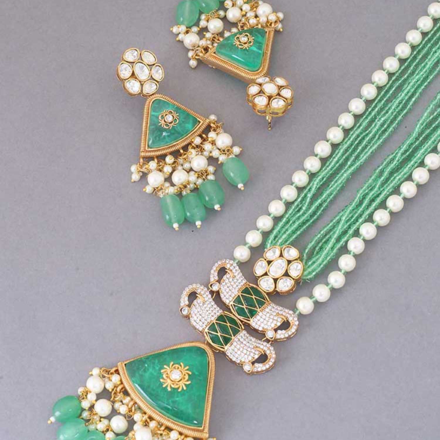 Mint Caoimhe Kundan Jewellery Set - EOSS - Image 5