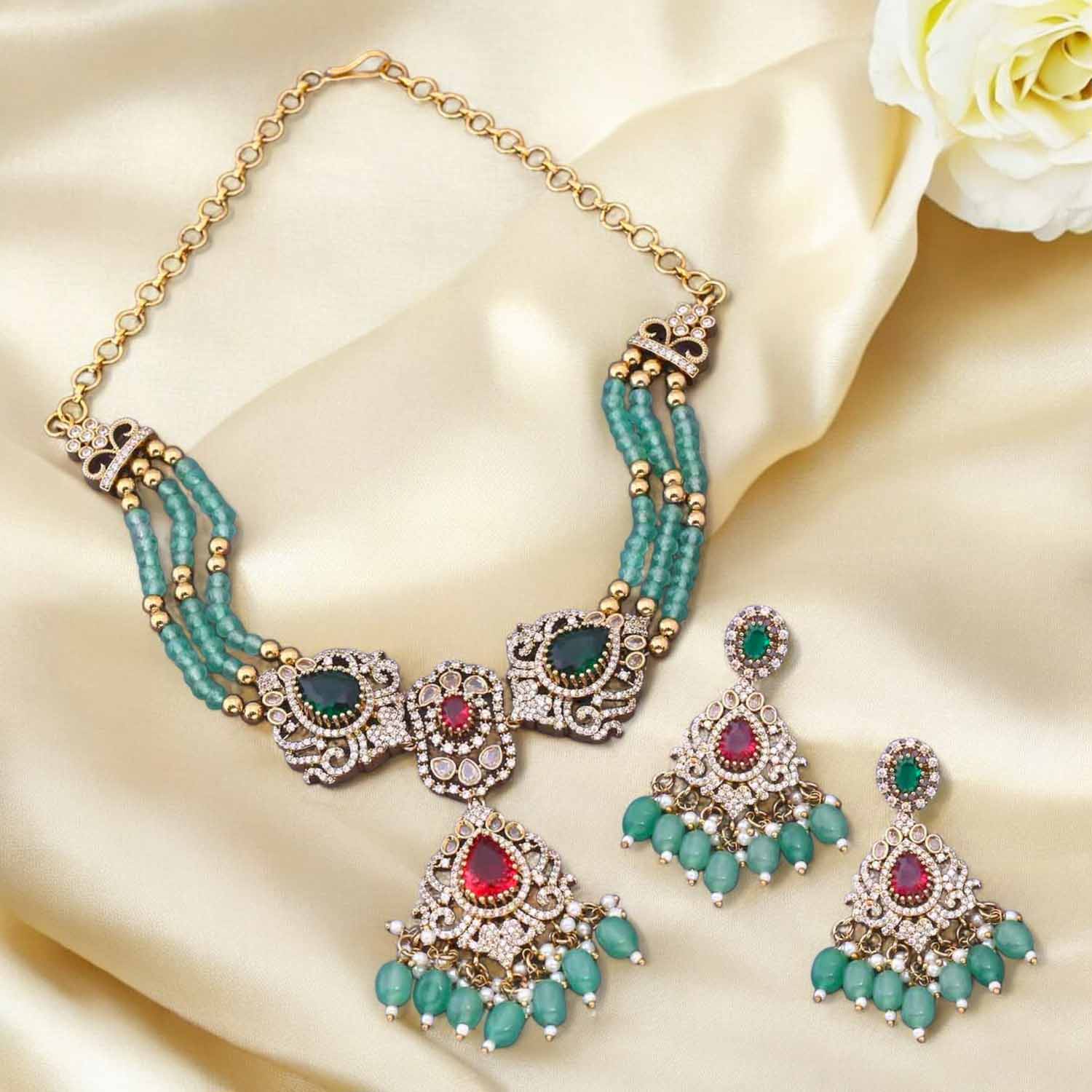 Mint Miriya Victorian Jewellery Set - New Arrival - Image 2
