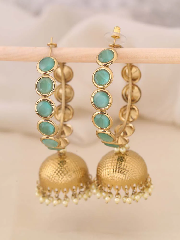 Mint Perry Ethnic Jhumkis